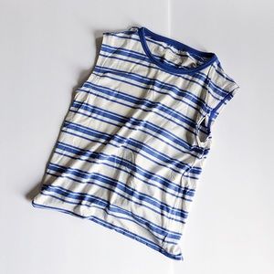 Athleta Open Back Sleeveless Striped Cotton Top